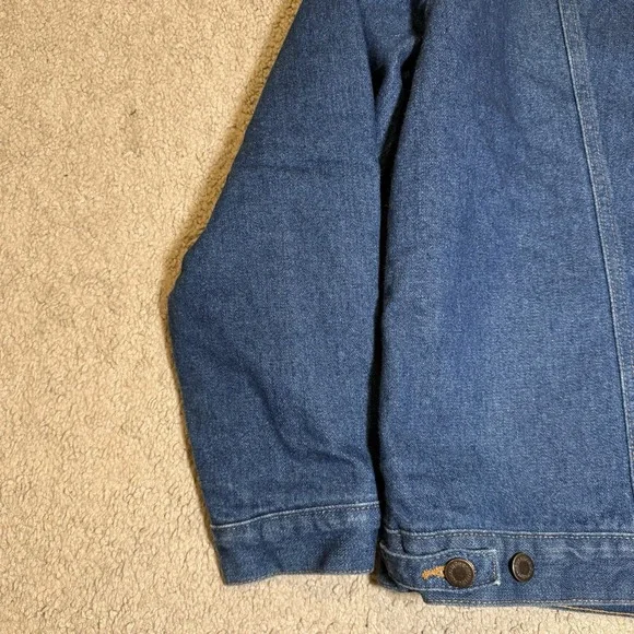 Wrangler Denim Jacket Mens 46 Blue Blanket Lined Western Tucker Corduroy Vintage - Picture 9 of 13
